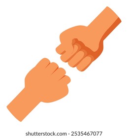 Duas pessoas se dando um primeiro passo em sinal de respeito, trabalho em equipe e cooperação