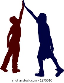 two people giving high five