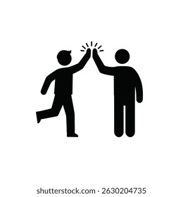 Two people giving a high five symbol illustrating teamwork collaboration and success