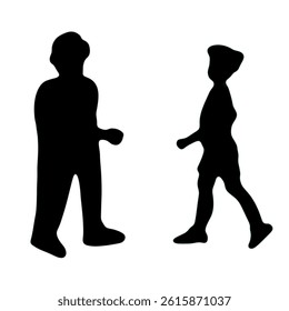 two people having a conversation black silhouette illustration