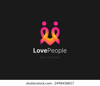 Dos personas con el gradiente del logotipo del corazón