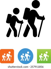 Two People Hiking Icon