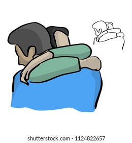 two people hug each other vector illustration sketch doodle hand drawn with black lines isolated on white background