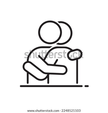 Two people hugging , icon, vector.