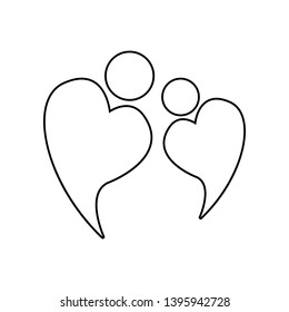 Two people icon. Element of family for mobile concept and web apps icon. Outline, thin line icon for website design and development, app development