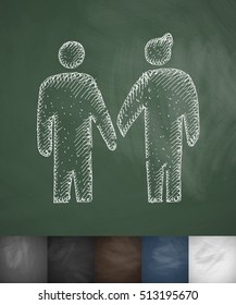 two people icon. Hand drawn vector illustration