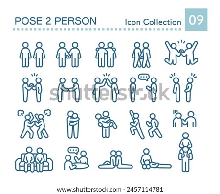 Two people icon set, vector illustration
