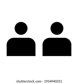 Two people icon vector simple style