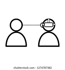Two people icon. VR