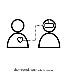 Two people icon. VR