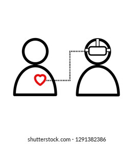 Two people icon. VR