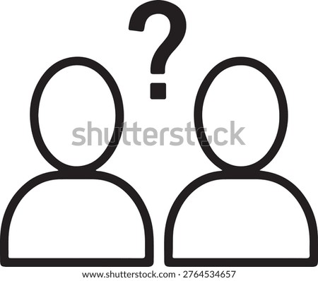 Two people icons with a question mark