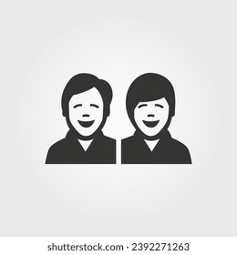 Icono de risa de dos personas - Ilustración vectorial simple