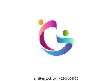 Two people letter G colorful logo