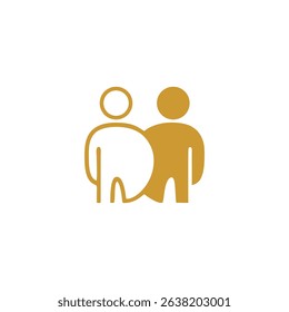 Two people logo design vector