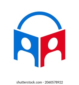 Two people logo with red and blue color. Very suitable in various business purposes, also for icon, symbol, logo and many more.