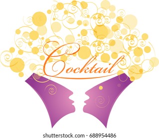 Two people look at each other with a glass