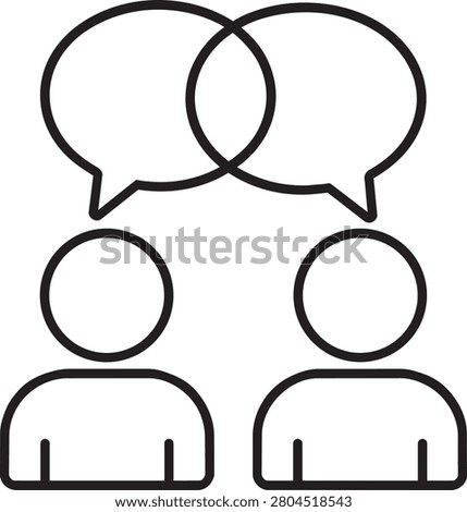 Two people looking at each other with speech bubbles representing dialog debate and conversation vector illustration