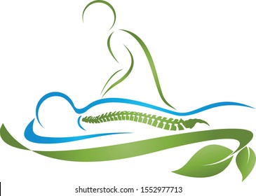 Two people, massage and orthopedic logo