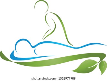 Two people, massage and orthopedic logo