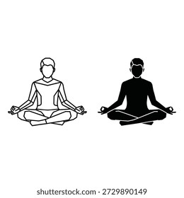 Zwei Menschen meditieren in Lotusposition mit Händen in mudra Geste eine weiße eine schwarze Meditation