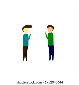 two people meet and greet vector illustration