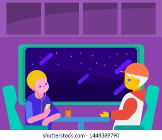 two people on the train