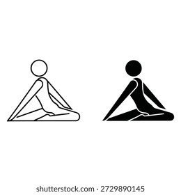 Dos personas que realizan poses de yoga de flexión hacia adelante sentadas con una en negro y una en estiramiento blanco
