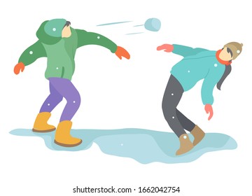 161 Man And Woman Throwing Snow At Each Other Images, Stock Photos ...