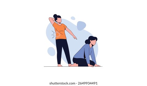 Two people practicing yoga poses together in a calm and relaxed setting demonstrating partnership and support