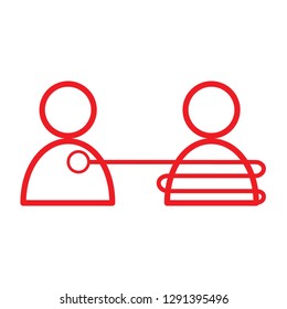 two people, red icon