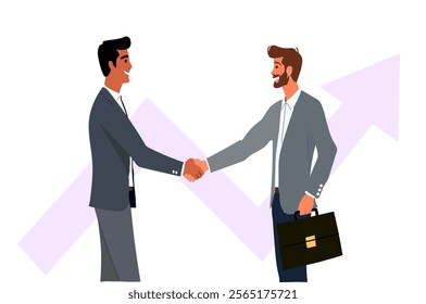 Two people shake hands as a result of agreement. successful cooperation. Happy businessman. 