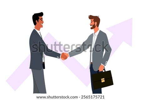 Two people shake hands as a result of agreement. successful cooperation. Happy businessman. 
