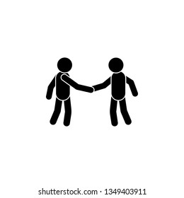 Two people shaking hands icon. Simple glyph, flat vector of People talk icons for UI and UX, website or mobile application