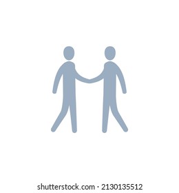 Icono de dos personas que dan la mano, ilustración de silueta vectorial.