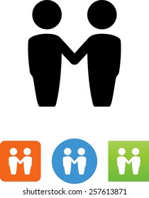 Two people shaking hands icon