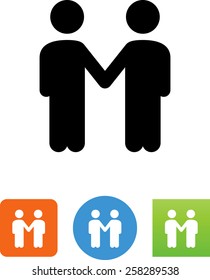 Two people shaking hands icon