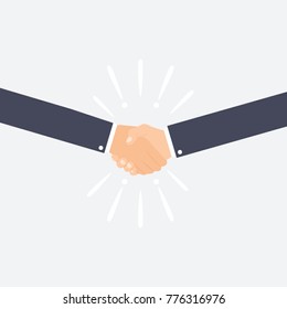
Two people shaking hands, partnership or agreement indication vector illustration
