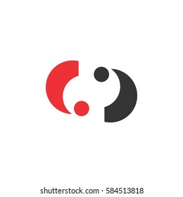 two people silhouette represented work together logo vector