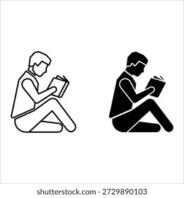 Zwei Menschen, die auf dem Boden sitzen und Bücher lesen, eines in Weiß und eines in Schwarz