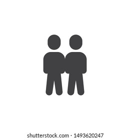 Two people stand vector icon. Staff filled flat sign for mobile concept and web design. Work group Team glyph icon. Symbol, logo illustration. Vector graphics