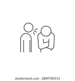 Two people standing in discomfort