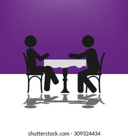two people table chair