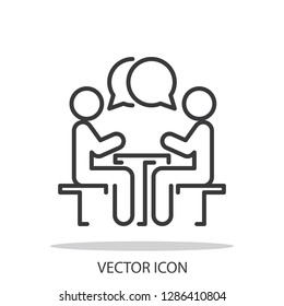 two people at the table icon, vector illustration eps10
