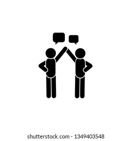 Two people talk, give me five icon. Simple glyph, flat vector of People talk icons for UI and UX, website or mobile application