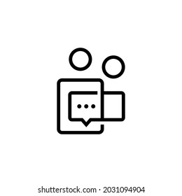 two people talk group 2 chat bubble communication conference logo vector icon illustration