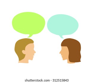 Two people talking