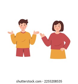 Two People talking. Conversation and communication concept