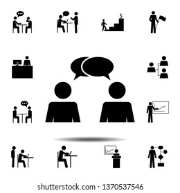Two people talking, dialogue icon. Simple glyph, flat vector element of People icons set for UI and UX, website or mobile application
