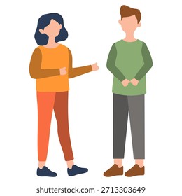 Ilustração de duas pessoas conversando entre si